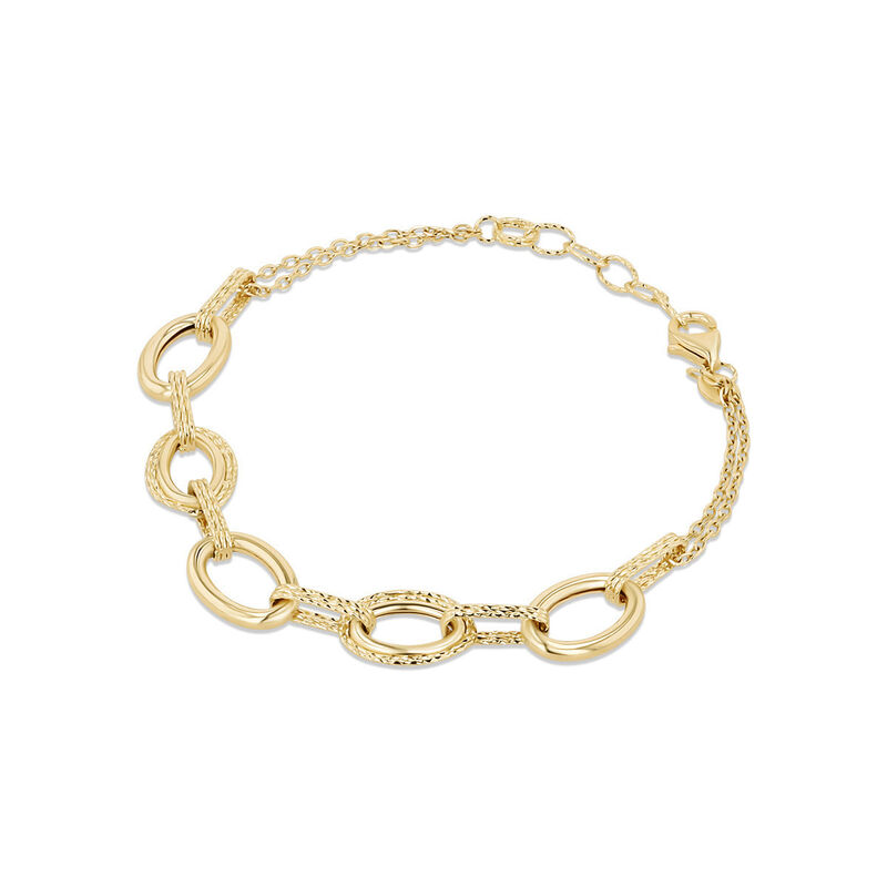 Pulsera De Oro Amarillo 10k Brillo Fino 17+2 Cm... image number null