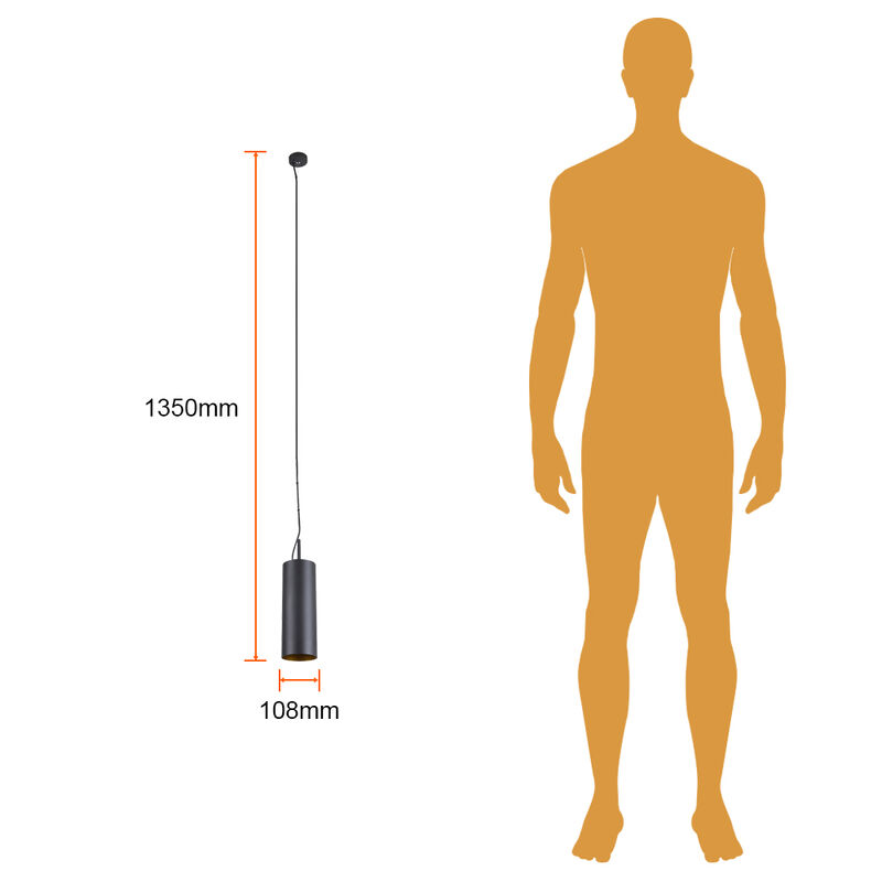 L&aacute;mpara Colgante Aluminio Negro 8.5w 100-240 V image number null
