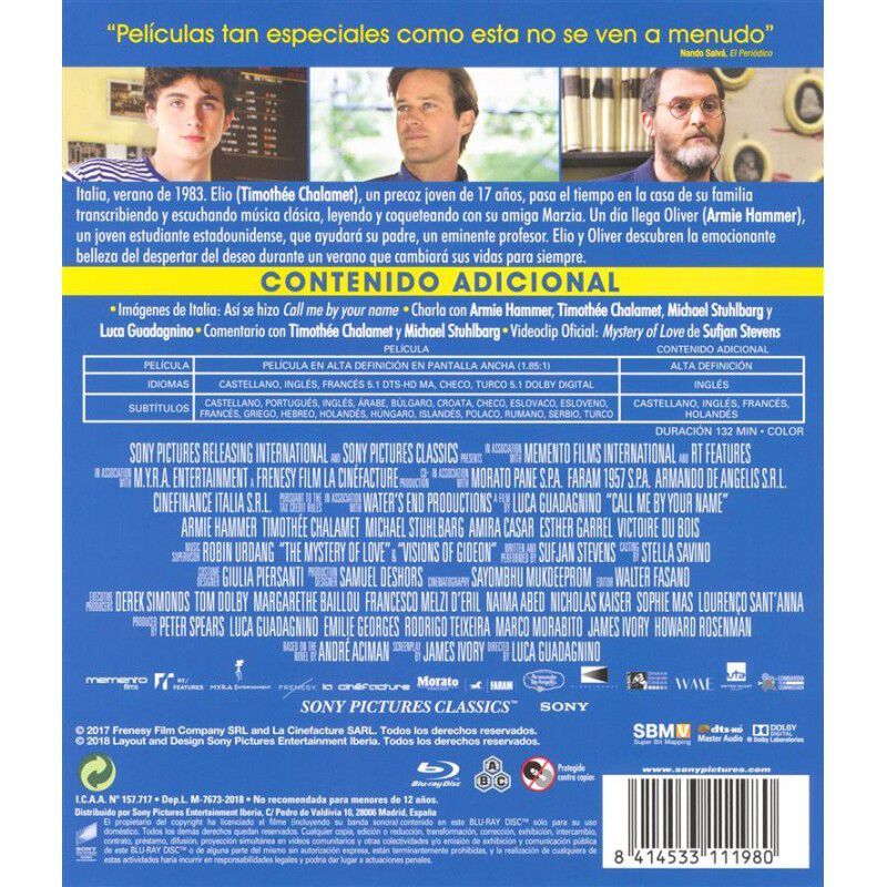 Call Me By Your Name [blu-ray] (2017) image number null
