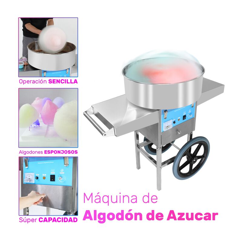 M&aacute;quina para Algod&oacute;n de Az&uacute;car Comercial Ruedas... image number null
