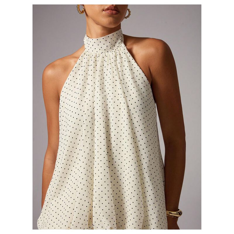 Vestido Mini Floerns Sin Mangas con Escote Halt... image number null