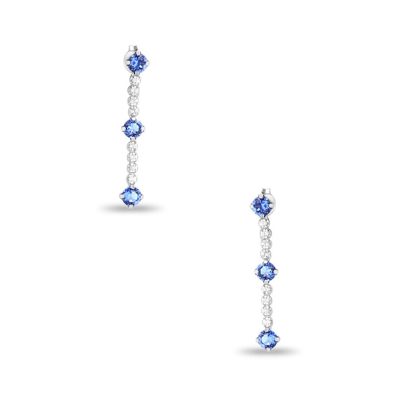 Aretes Plata Con Zirconias Y Piedras Azules image number null
