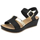Diexca Sandalia para mujer negro dorado