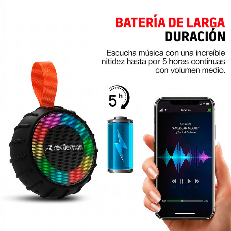 Bocina Bluetooth Contra Agua y Ca&iacute;das Sonido HD... image number null