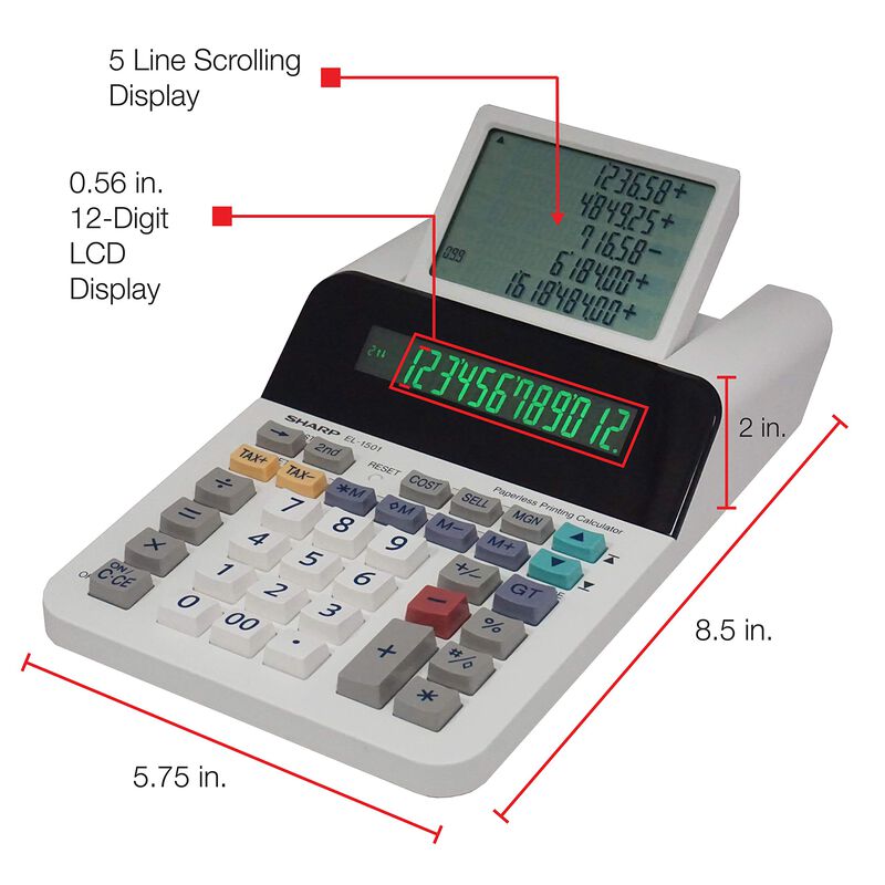 Calculadora De Impresi&oacute;n Sharp El-1501 Compact ... image number null