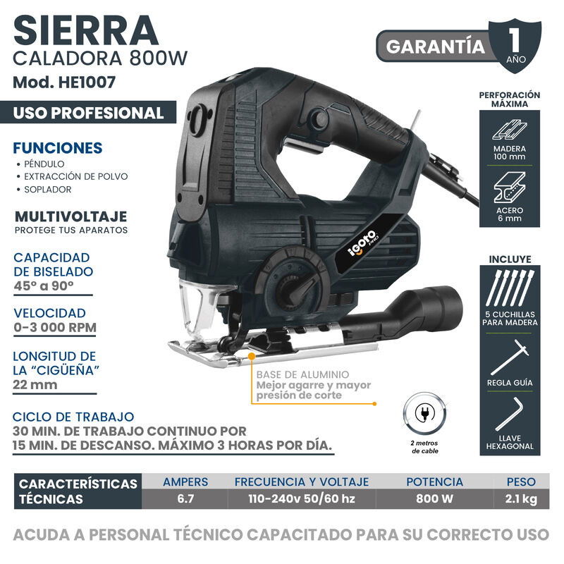 Sierra Caladora IGOTO PRO 800W HE1007 image number null