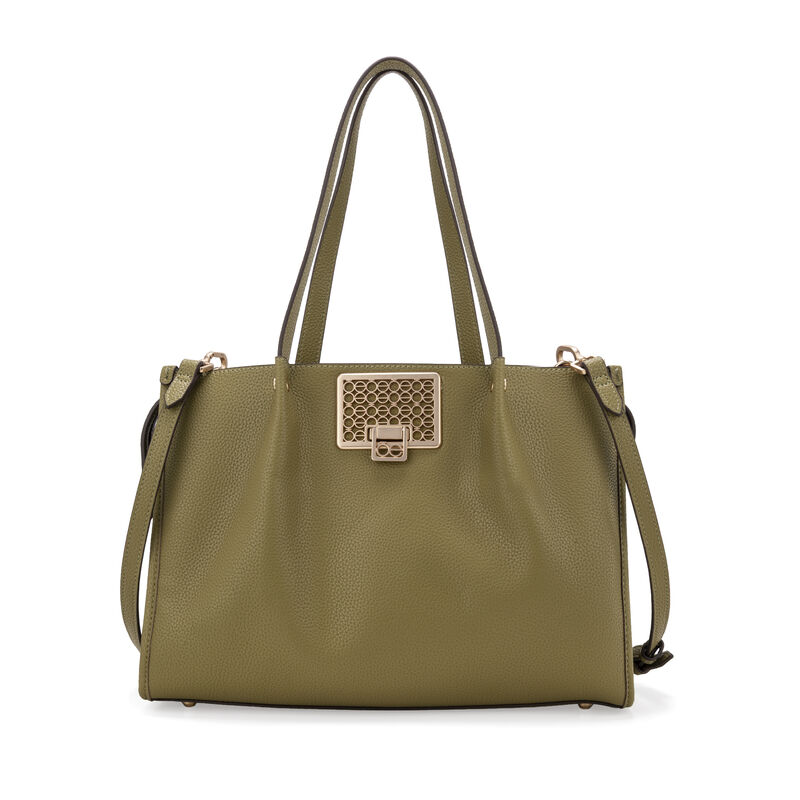 Bolsa Satchel Grande Con Herraje Color Verde image number null