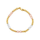 Pulsera Con Infinitos Oro Florentino 10k (18.5cm Aprox)