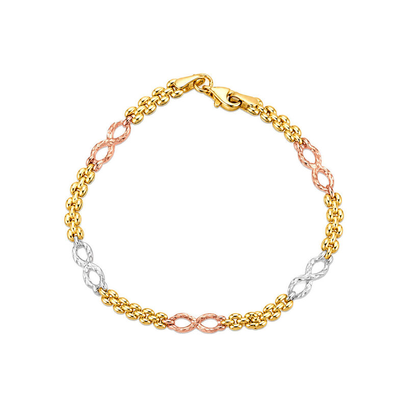 Pulsera Con Infinitos Oro Florentino 10k (18.5c... image number null
