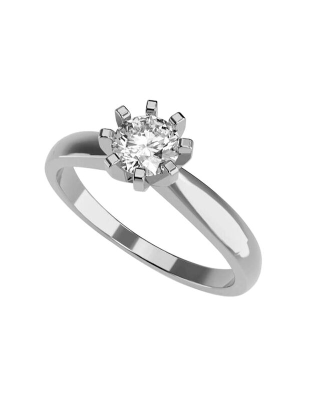 Anillo de Compromiso en Oro Blanco 10K con Circ... image number null