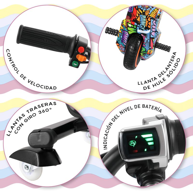 Triciclo Eléctrico Honey Whale MZ008 Multicolor... image number null