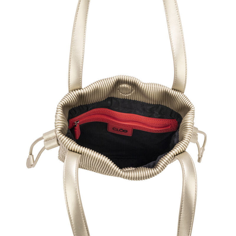 Bolsa Tote Grande Con Jareta Color Oro image number null