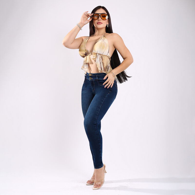 Pantal&oacute;n S4781 Skinny Mujer Savi Jeans Azul Tir... image number null