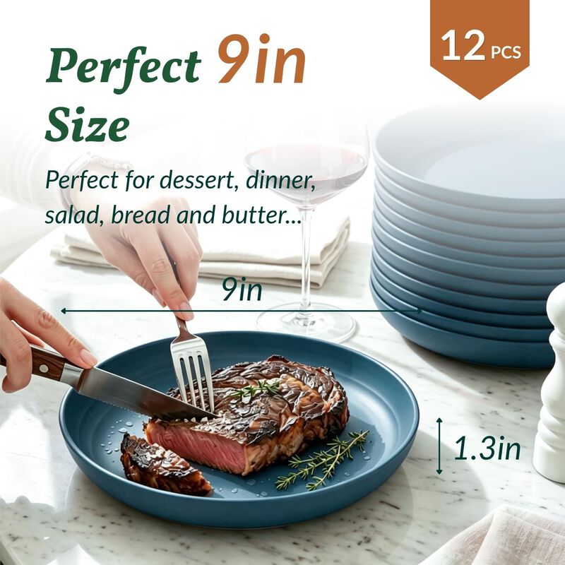 Platos De Ensalada Homienly 12 Uds, 23 cm Fibra... image number null