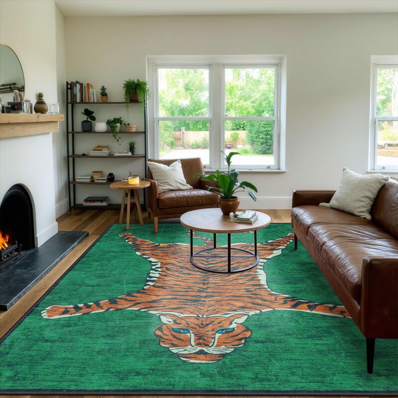 Alfombra Seavish 244 &times; 152 cm Tigre Verde image number null