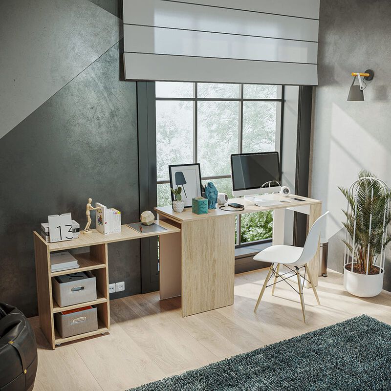 Escritorio en L Expandible SPAQUA Ajuste de Tam... image number null