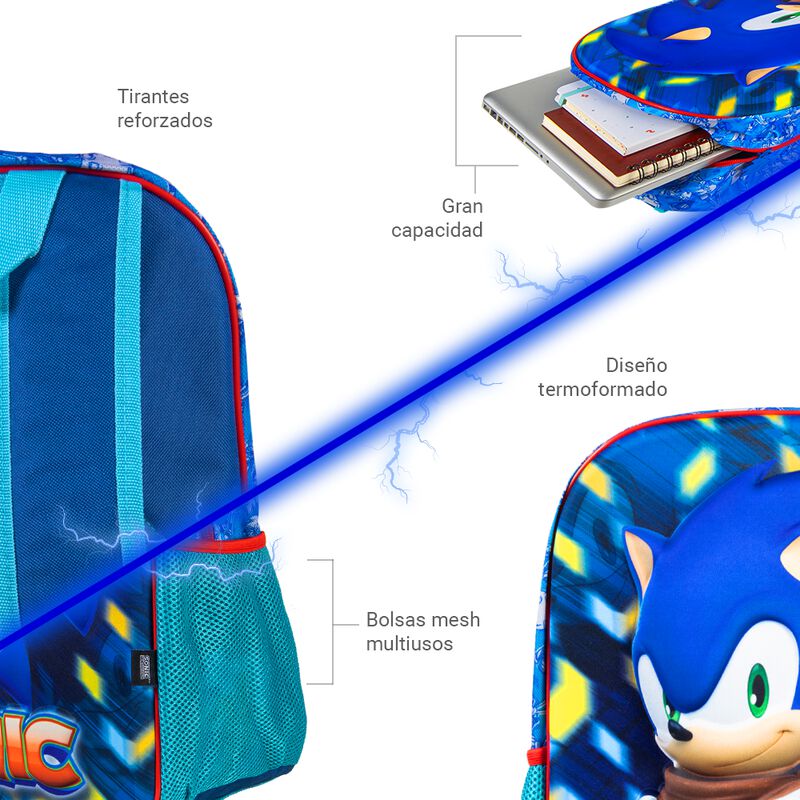 Mochila Edición Sonic, Color Azul, Licencia Ofi... image number null