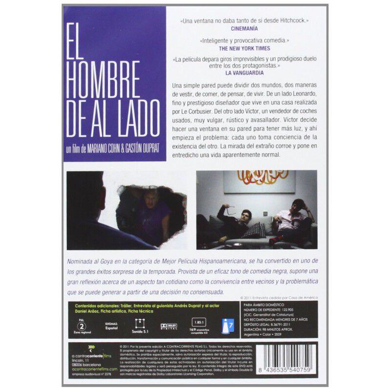EL HOMBRE DE AL LADO (DVD) image number null
