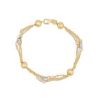 Pulsera De Oro 14k En 4 Colores (amarillo, Blanco, Rosa Y Negro) (19cm Aprox.)