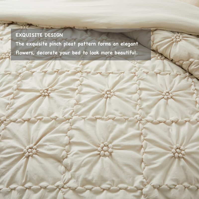 Juego De Edred&oacute;n Bedazzled, Tama&ntilde;o Queen, Beige... image number null