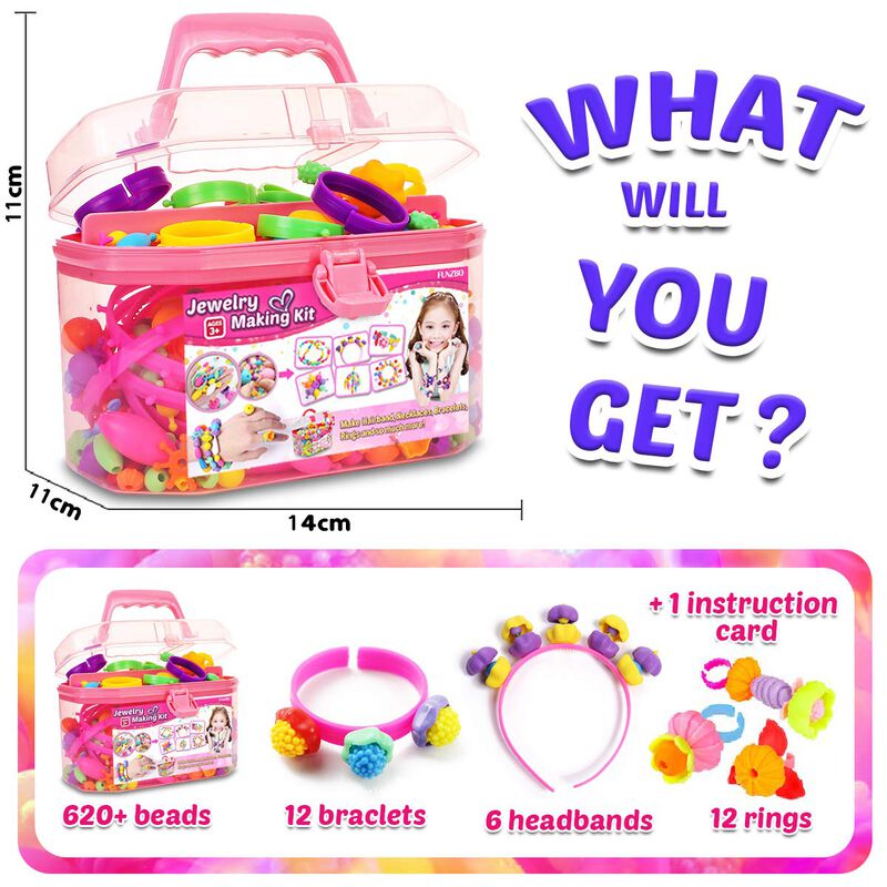 Kit Snap Pop Beads Funzbo 620+ Para Hacer Joyas... image number null