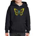 Sudadera Con Capucha Word Art Para Ni&ntilde;a - Mariposa - Negro