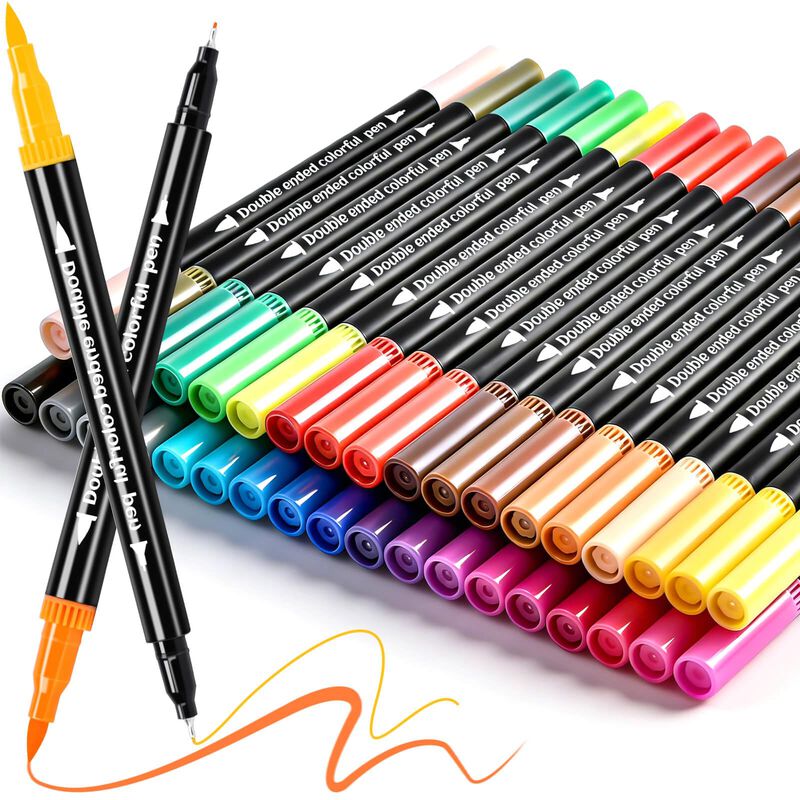 Marcadores Dgdubrb 36 Colores De Punta Doble A ... image number null
