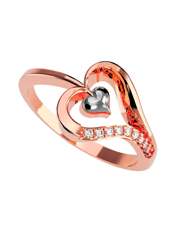 Anillo de Compromiso en Oro Rosa 14K con Circon... image number null