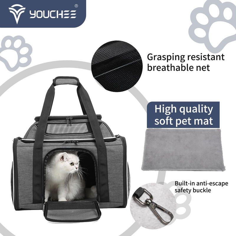 Transport&iacute;n Para Mascotas Youchee 48 cm Gris Ex... image number null