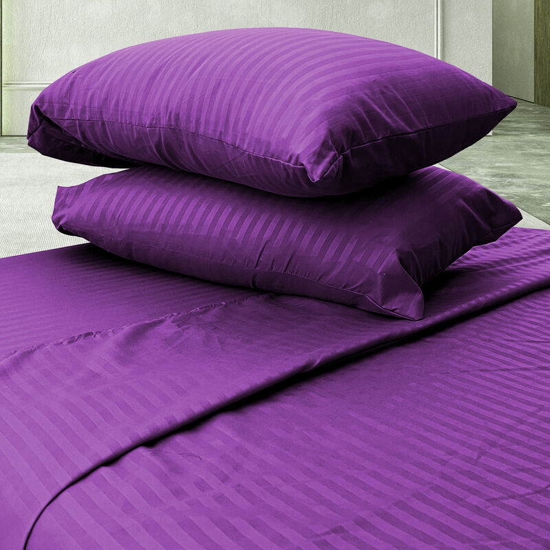 Juego de S&aacute;banas tacto seda KS 4 pzs- Morado image number null