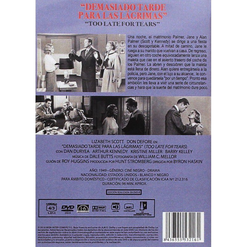Demasiado Tarde Para L&aacute;grimas V.o.s. Dvd 1949 T... image number null