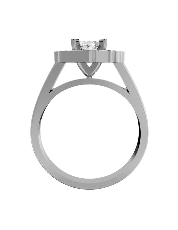 Anillo de Compromiso en Oro Blanco 10K con Circ... image number null