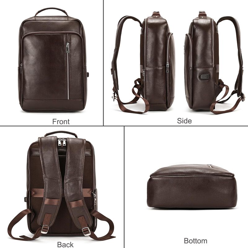 Mochila Luufan De Piel Aut&eacute;ntica Para Hombre, 1... image number null