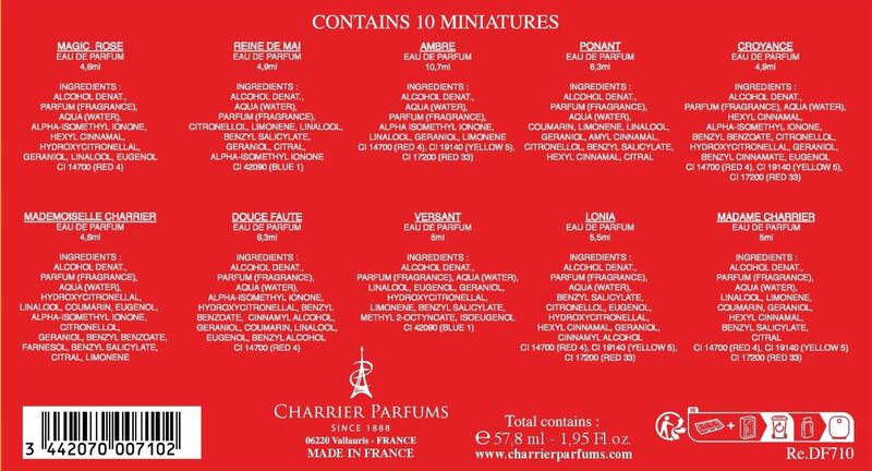 Perfume Charrier Parfums 10 Eaux De Parfum, Caj... image number null