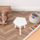 Banquito de Madera para Ni&ntilde;os- Pentagono - Blanco Osti&oacute;n