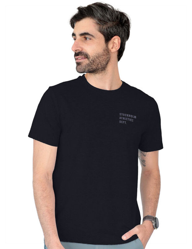 Playera Caballero Basica Premium Estampado Negr... image number null