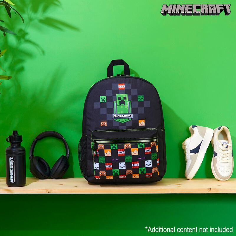 Mochila Escolar Minecraft Kids Con Bolsillo Fro... image number null