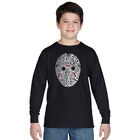 Camiseta De Manga Larga Word Art Para Ni&ntilde;o - Villanos De Pel&iacute;culas Slasher - Negro