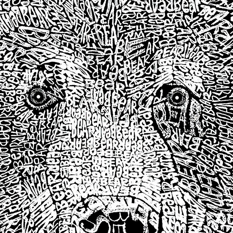 Camiseta Word Art Para Ni&ntilde;a - Cara de Oso - Neg... image number null