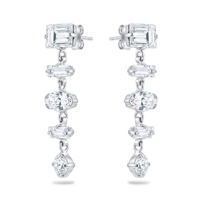 Aretes Plata Dorada 925 Con Piedras Blancas image number null