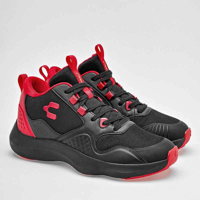 Charly Tenis deportivo para hombre negro rojo, ... image number null