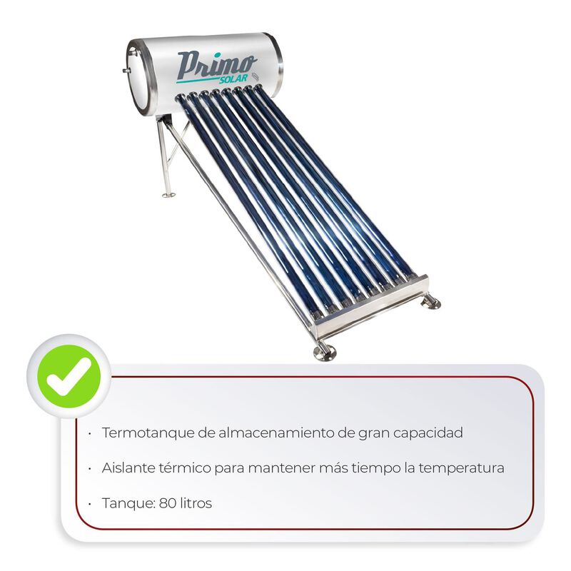 Calentador Solar 8 Tubos Iusa 100 L image number null