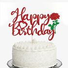 Adorno De Pastel Gonasng Con Brillo Rojo "feliz Cumplea&ntilde;os"