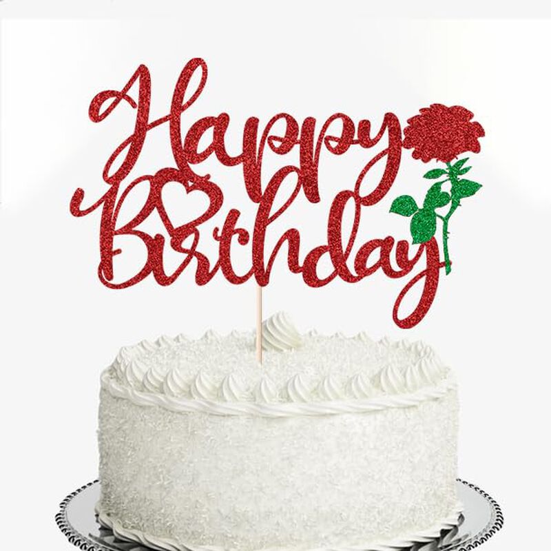 Adorno De Pastel Gonasng Con Brillo Rojo "feliz... image number null