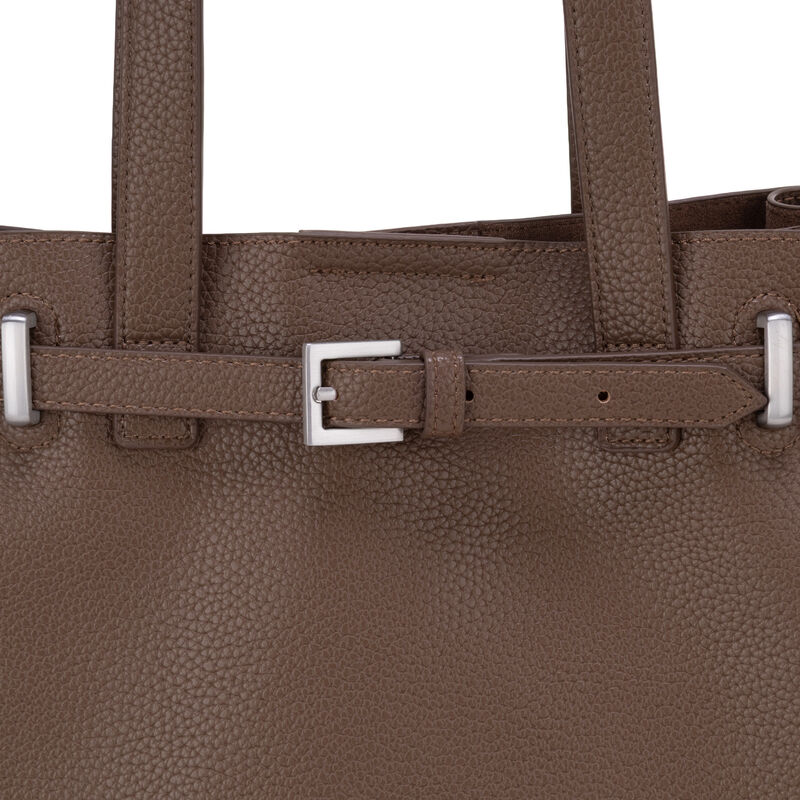 Bolsa Tote Grande Con Hebilla Decorativa Color ... image number null