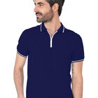 Playera Casual Cuello Con Cierre Hombre Azul Marino Roosevelt C370