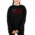 Sudadera De Cuello Redondo Word Art Para Ni&ntilde;a - Proud To Be An American - Negro