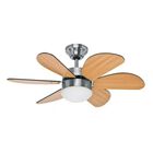 Ventilador De Techo Hunter 52949 Sprint N&iacute;quel Cepillado Con Luz 30 Pulgadas Alb