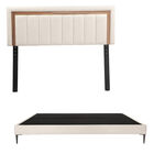 Cabecera King Size Trinity Ventur Con Base Cama Slim Crema
