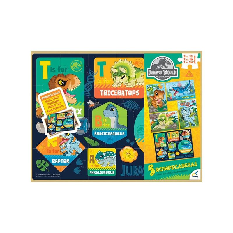 Rompecabezas Jurassic World 5 en 1 Caja de Made... image number null
